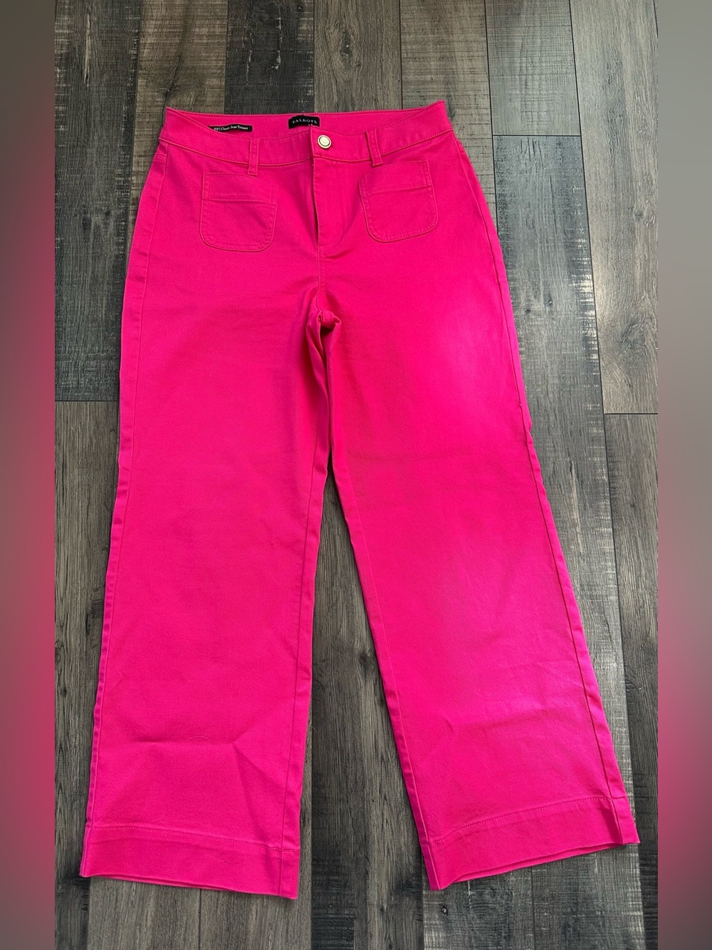 Talbots Women's Classic Jean Trouser Cropped Patch Pocket Jeans Pink Size 10P